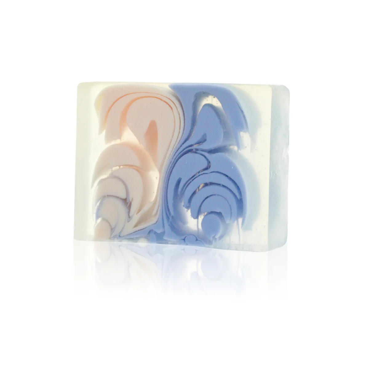 Handcrafted artisan soap bar slice weighing 100g, named Pharaoh, with textured surface and natural colors