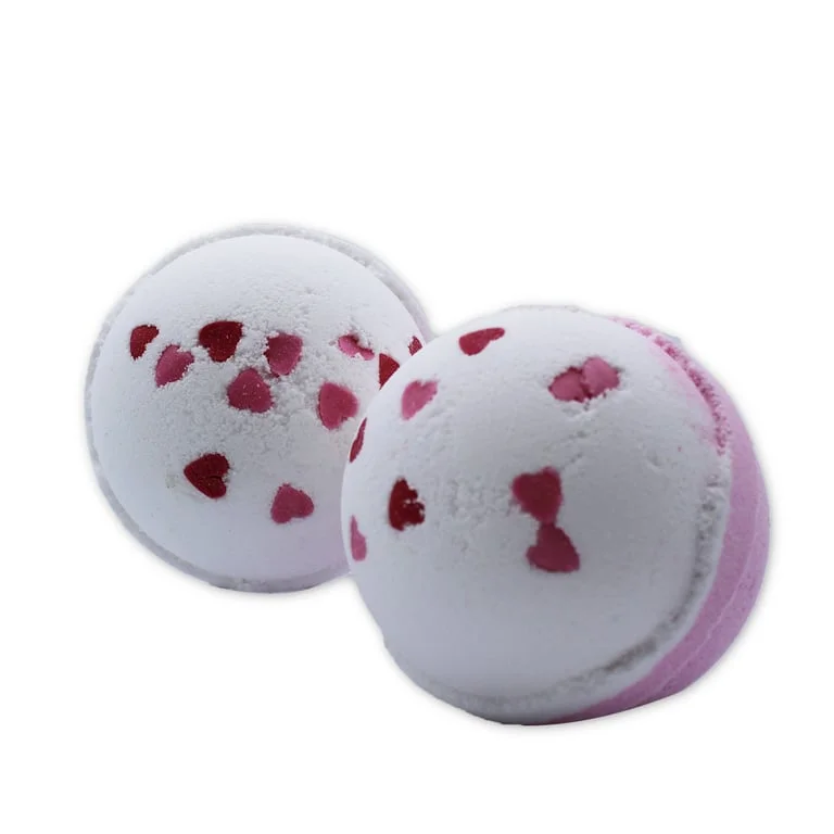 Heart‑shaped bath bomb – Love Hearts wild flowers bath bomb