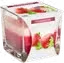 Colourful rainbow jar candle glow with strawberry design – bright fruit-themed candle