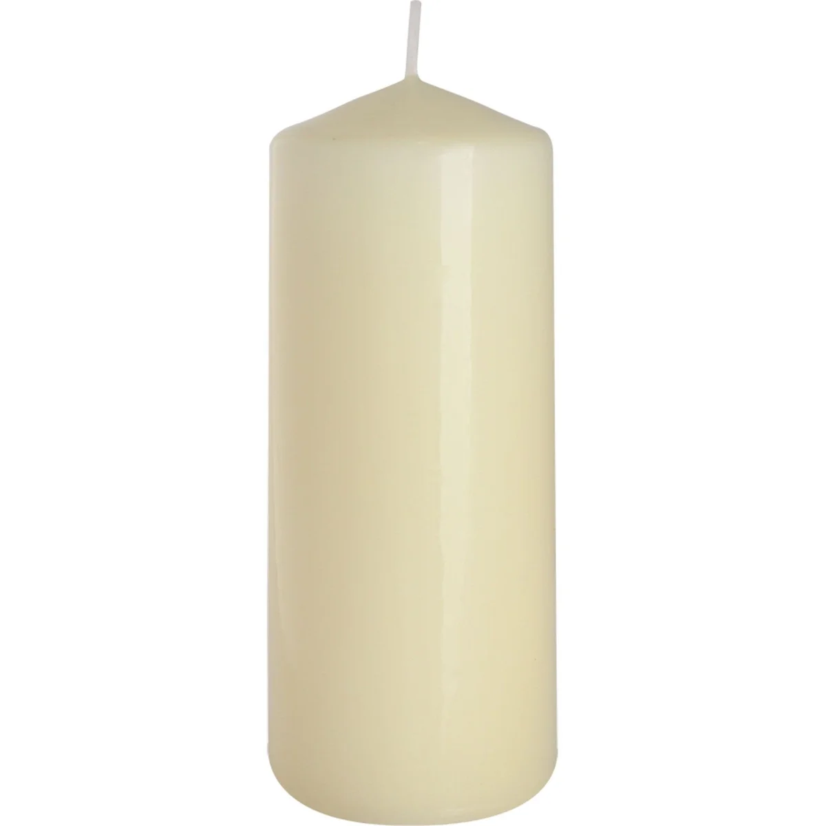Ivory pillar candle 60x150mm standing upright on a plain white background