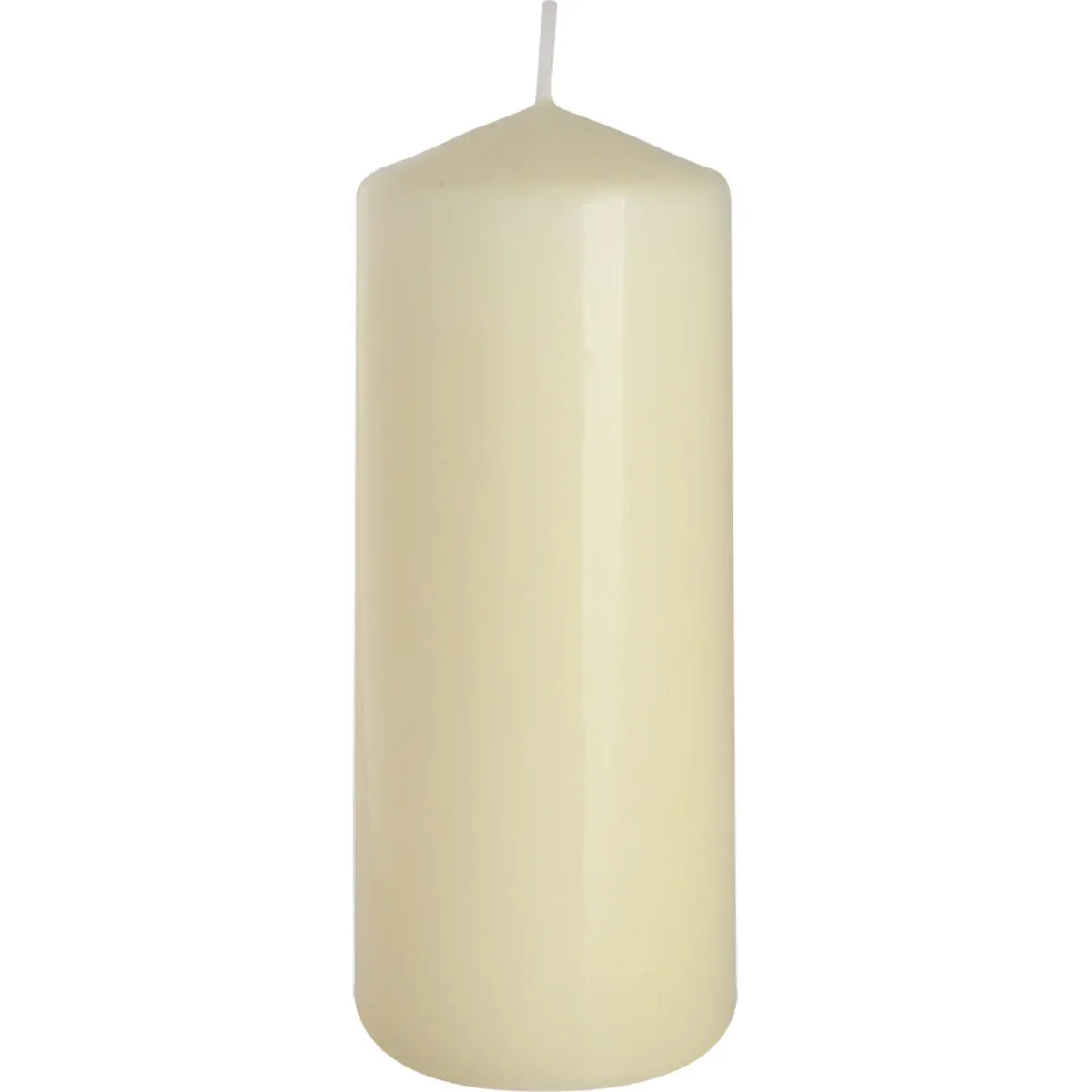 Ivory pillar candle 60x150mm standing upright on a white background