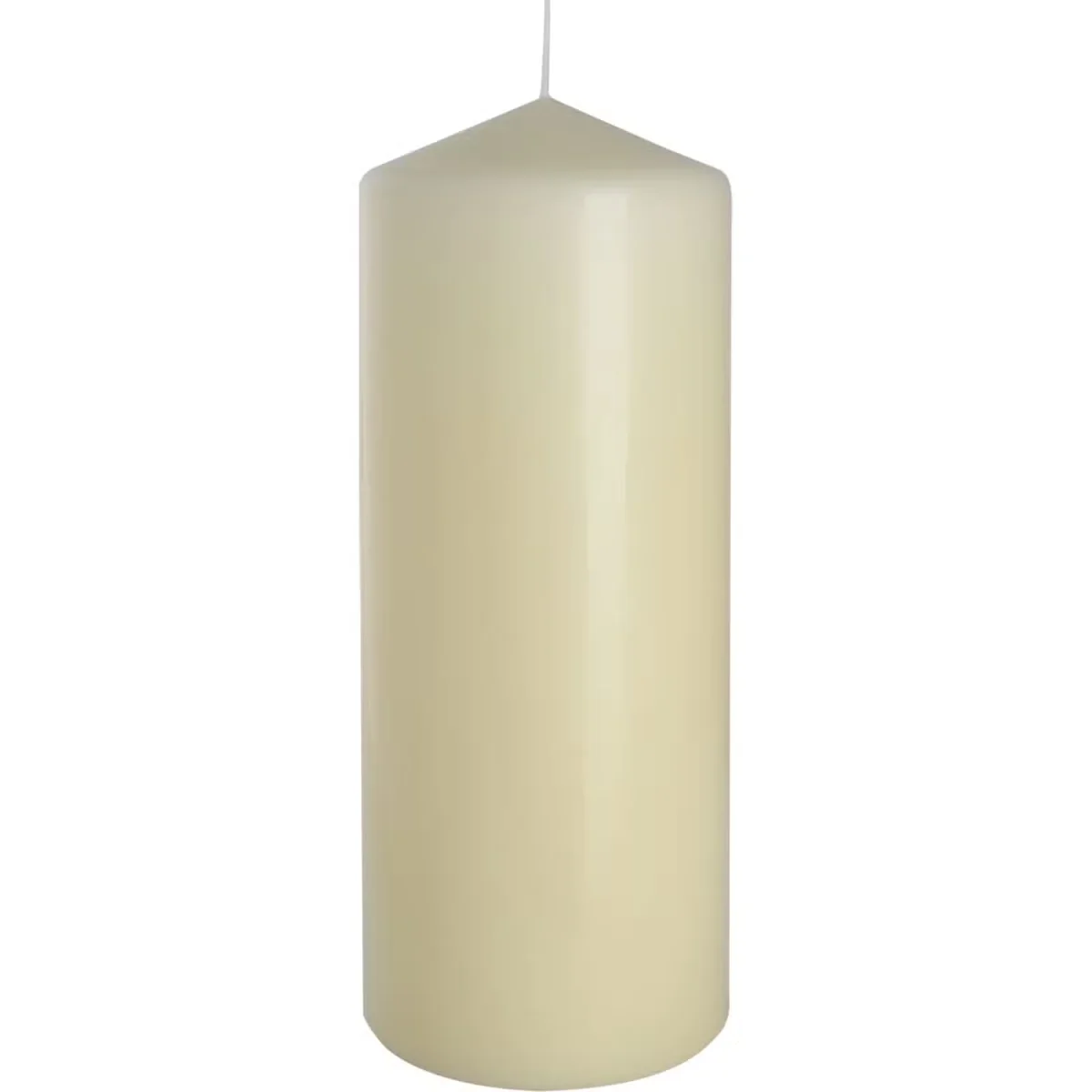 Tall ivory candle 80x200mm pillar shape standing upright on a plain background