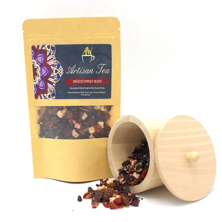 Small packet labeled 50g Druid's Forest Blend