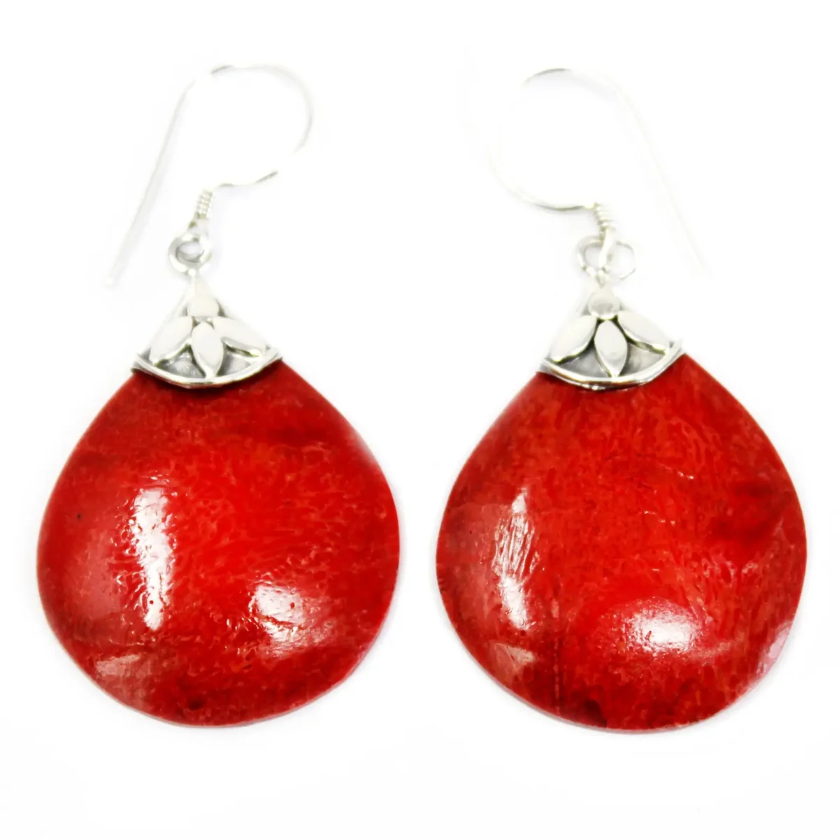 Silver ball drop earrings featuring 925 silver drop design, looped to the earlobe