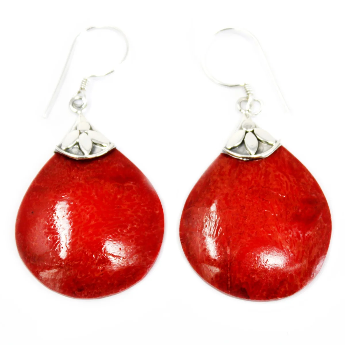 Sterling silver earrings with ball drops.