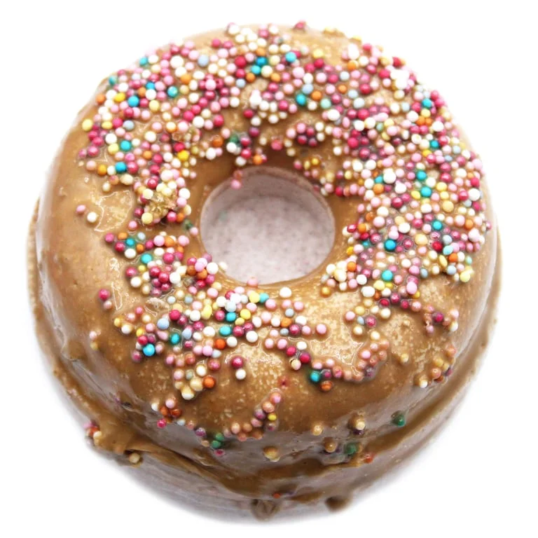 Toffee & caramel bath donuts, a toffee caramel bath bomb