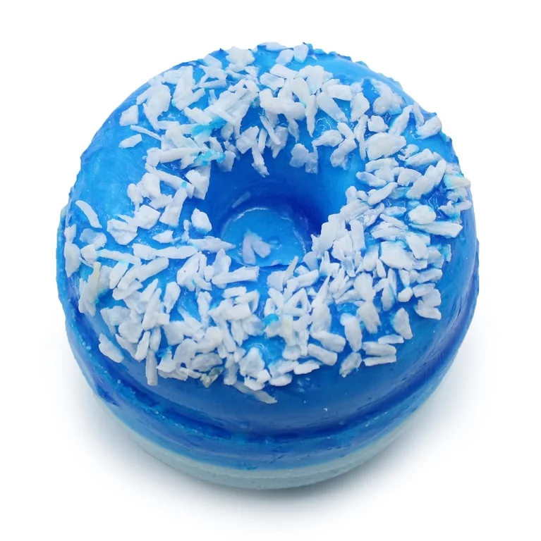 Blueberry bath bombs – bright blue donut‑shaped bath bombs.