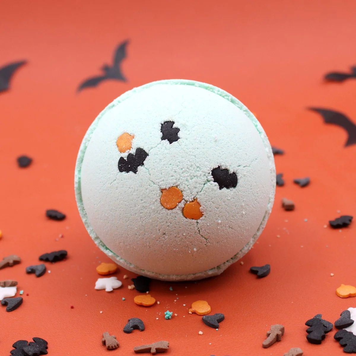 Coconut & Lime Halloween bath bomb displayed in a colourful, ready‑to‑use bottle.
