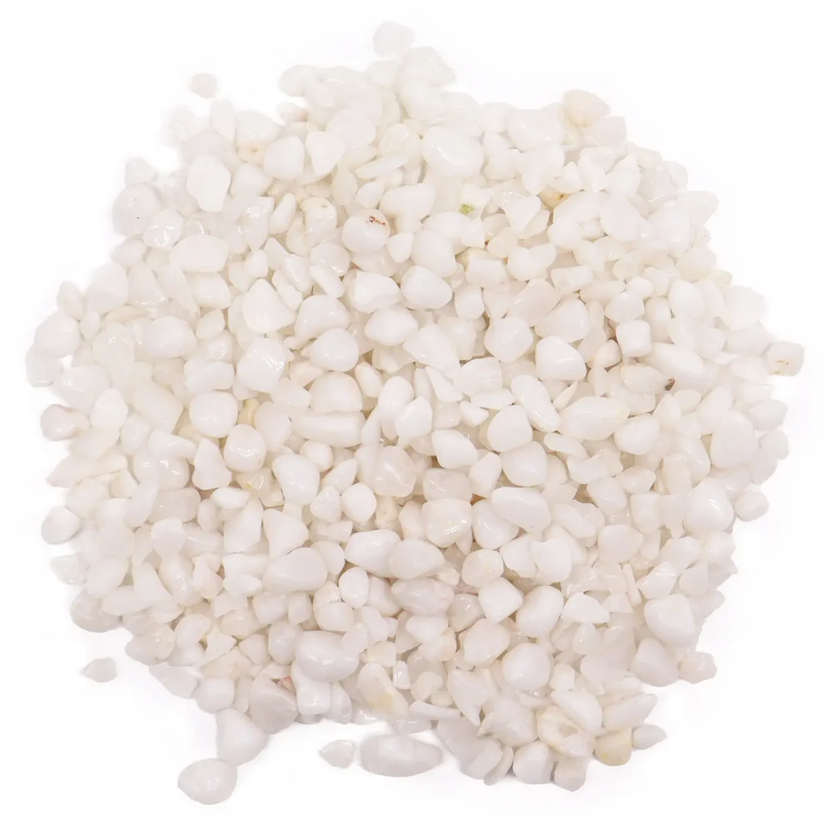Bulk gemstone chips in white quartz, small irregular pieces, 1 kilogram pack for crafting and decoration