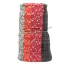 156 x 90cm natural luxury rag rug with a soft textured woven design laid flat on a white background