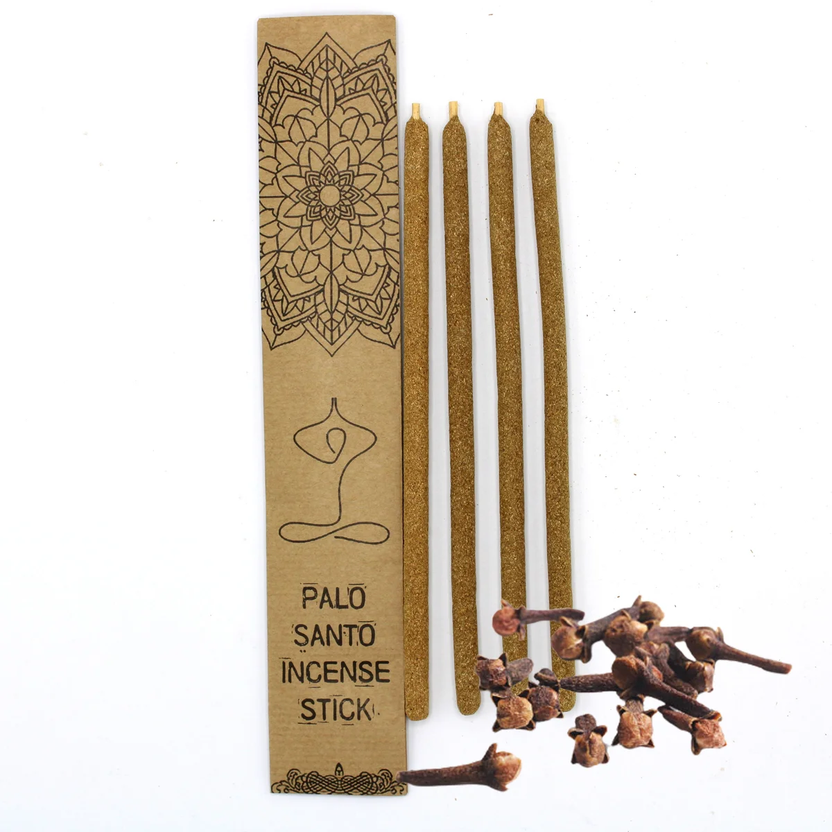 Bundle of large Palo Santo incense sticks with cloves scent on a white background