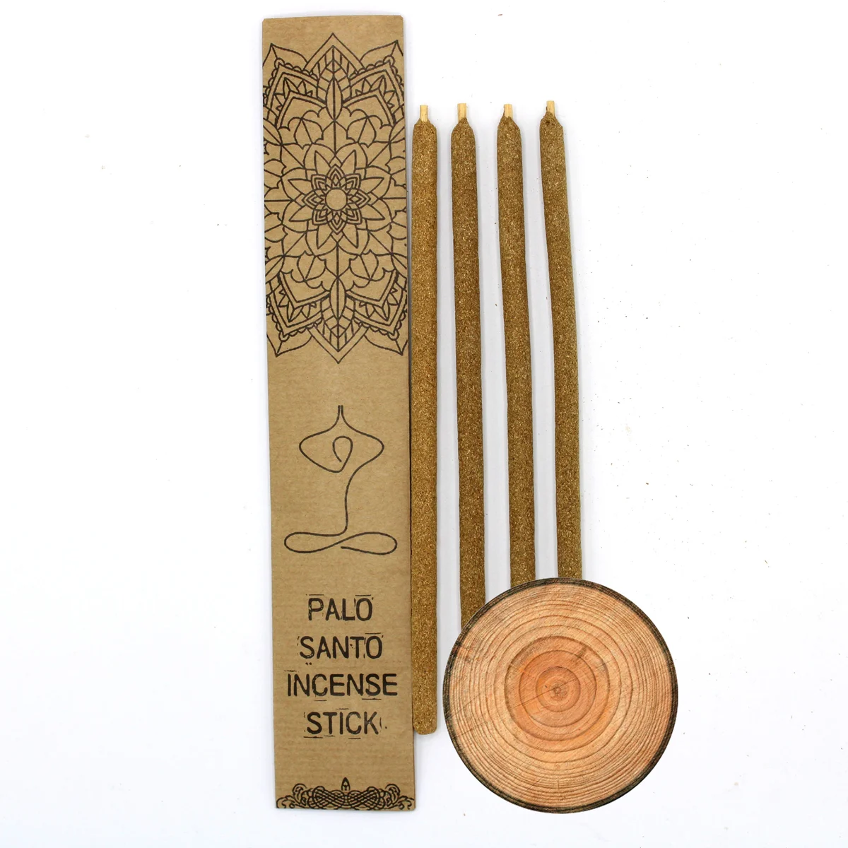 Bundle of large palo santo incense sticks with sandalwood scent on a plain white background