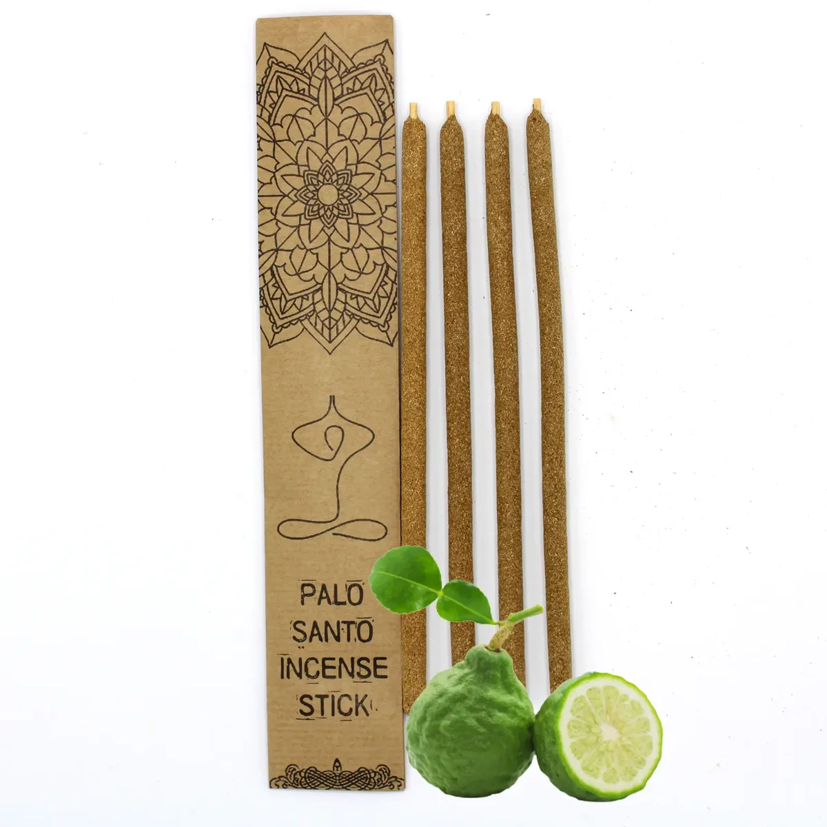 Large Palo Santo incense sticks with bergamot scent displayed against a plain background