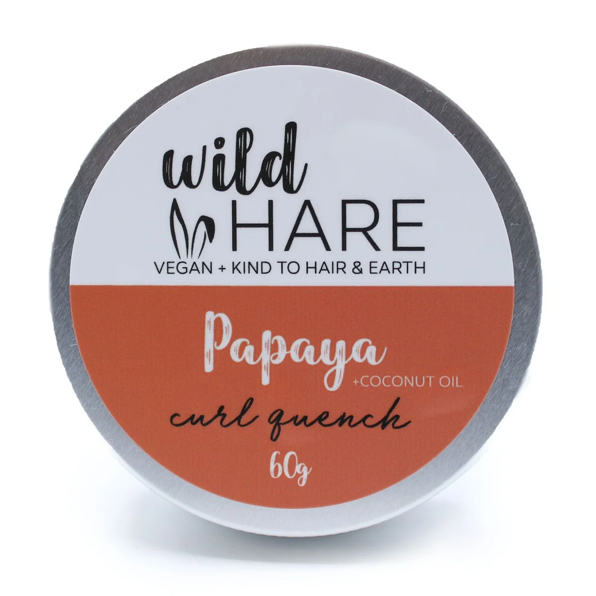 Wild Hare solid shampoo bar 60g in pappaya scent with orange packaging on white background