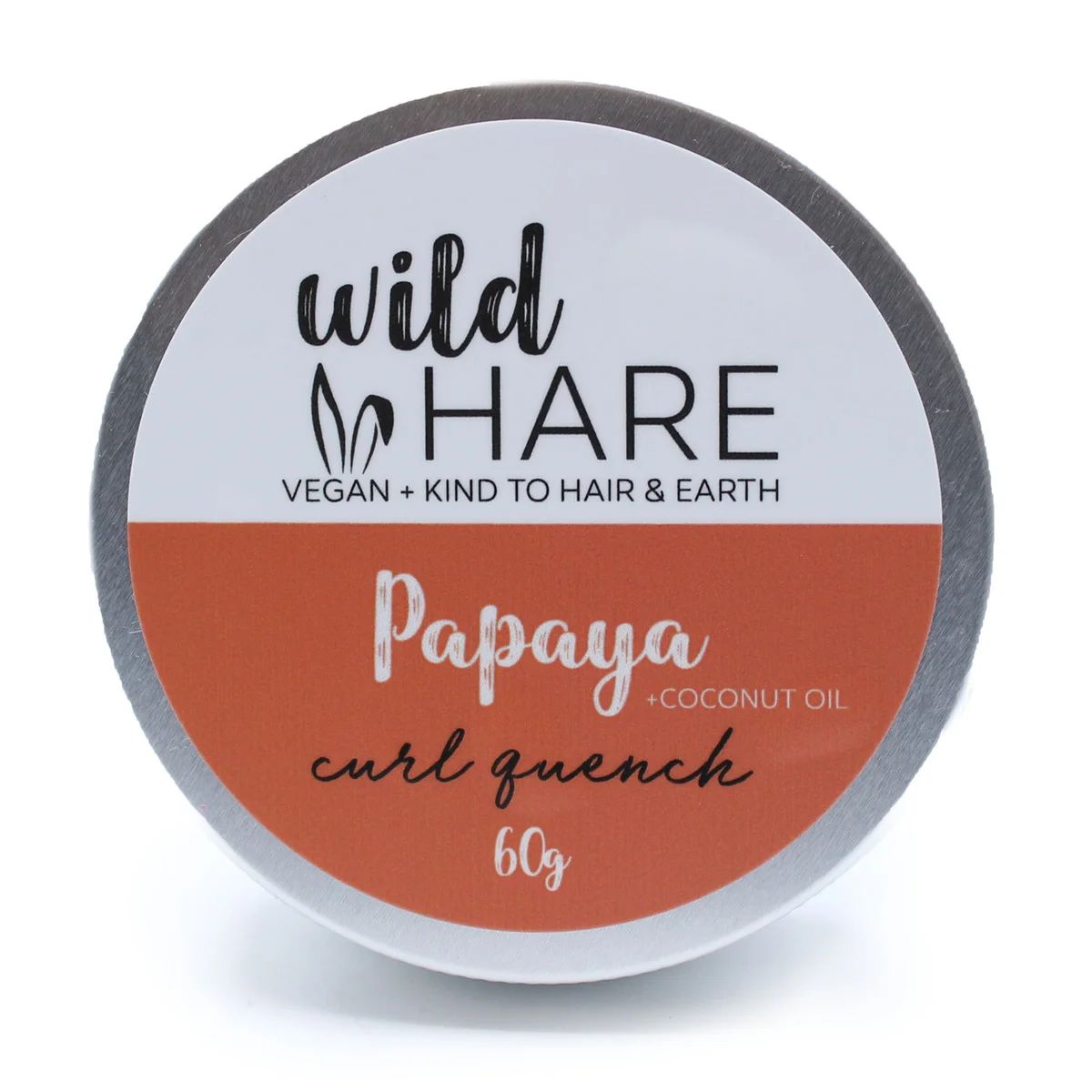 Wild Hare solid natural shampoo bar in pappaya scent weighing 60g on white background