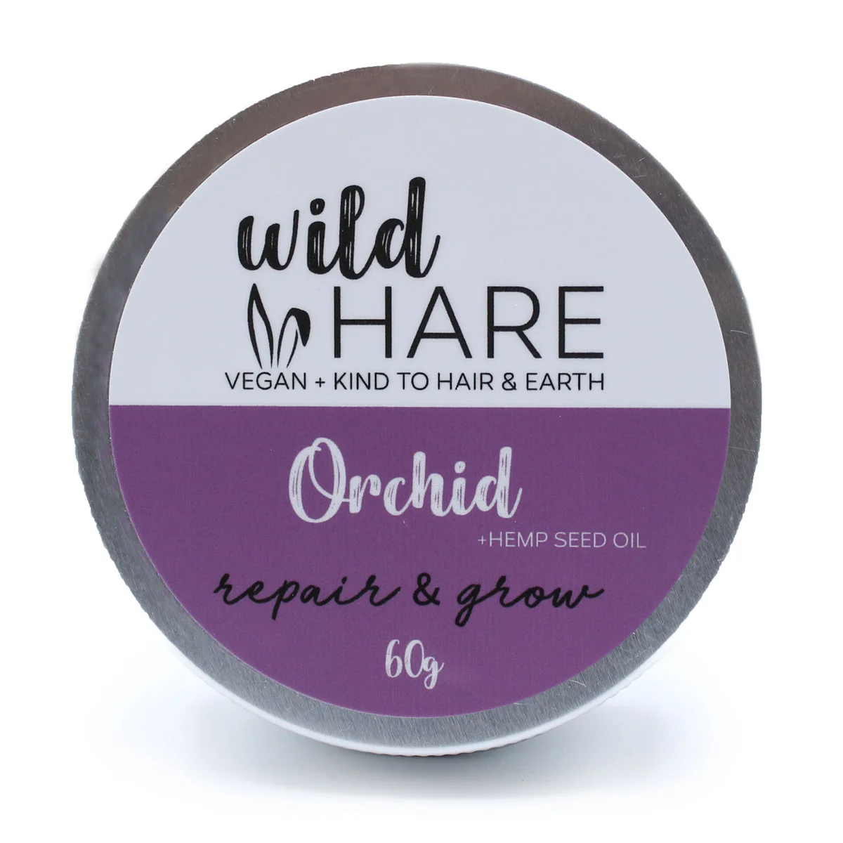 Wild Hare Orchid natural solid shampoo bar 60g on white background with subtle shadow detail