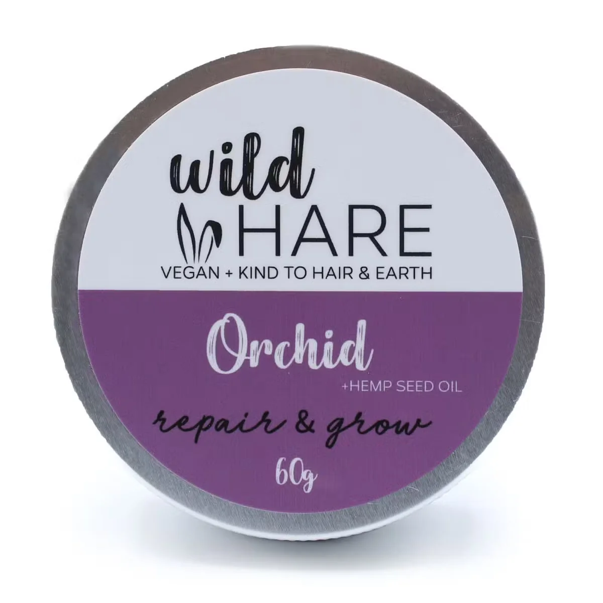 Wild Hare Solid Shampoo 60g Orchid eco friendly shampoo bar with floral packaging on white background