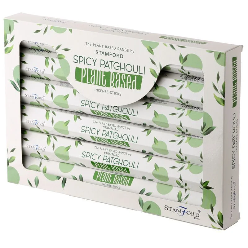 Spicy Patchouli plant based incense sticks bundled together on a white background for home fragrance use