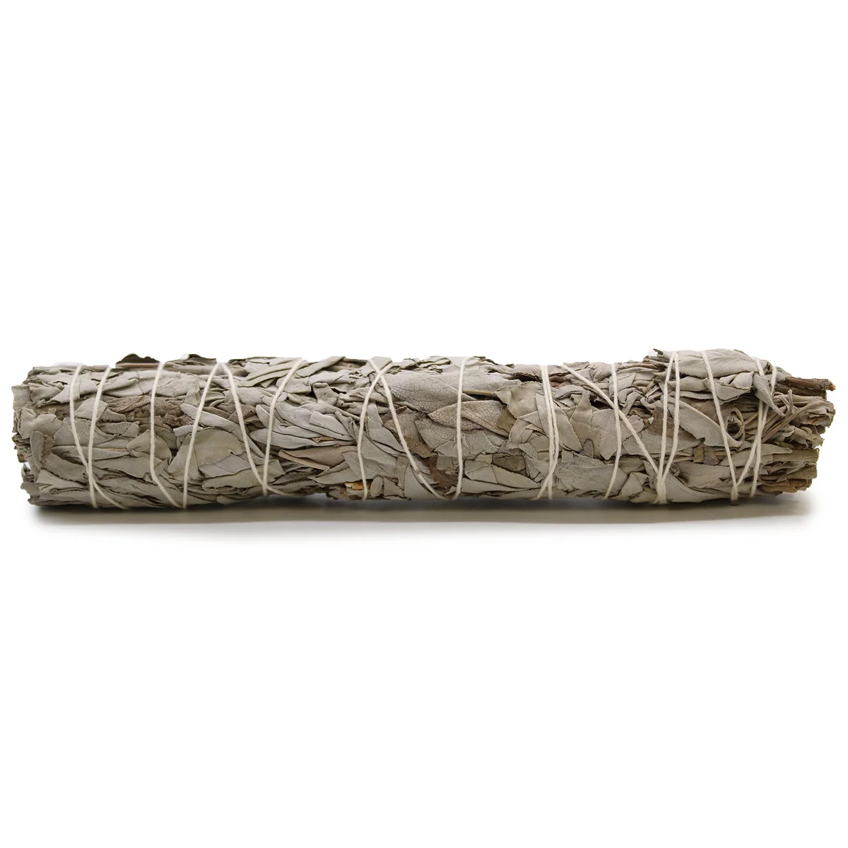 White sage incense smudge stick measuring 22.5 cm with tightly bound dried sage leaves for cleansing rituals