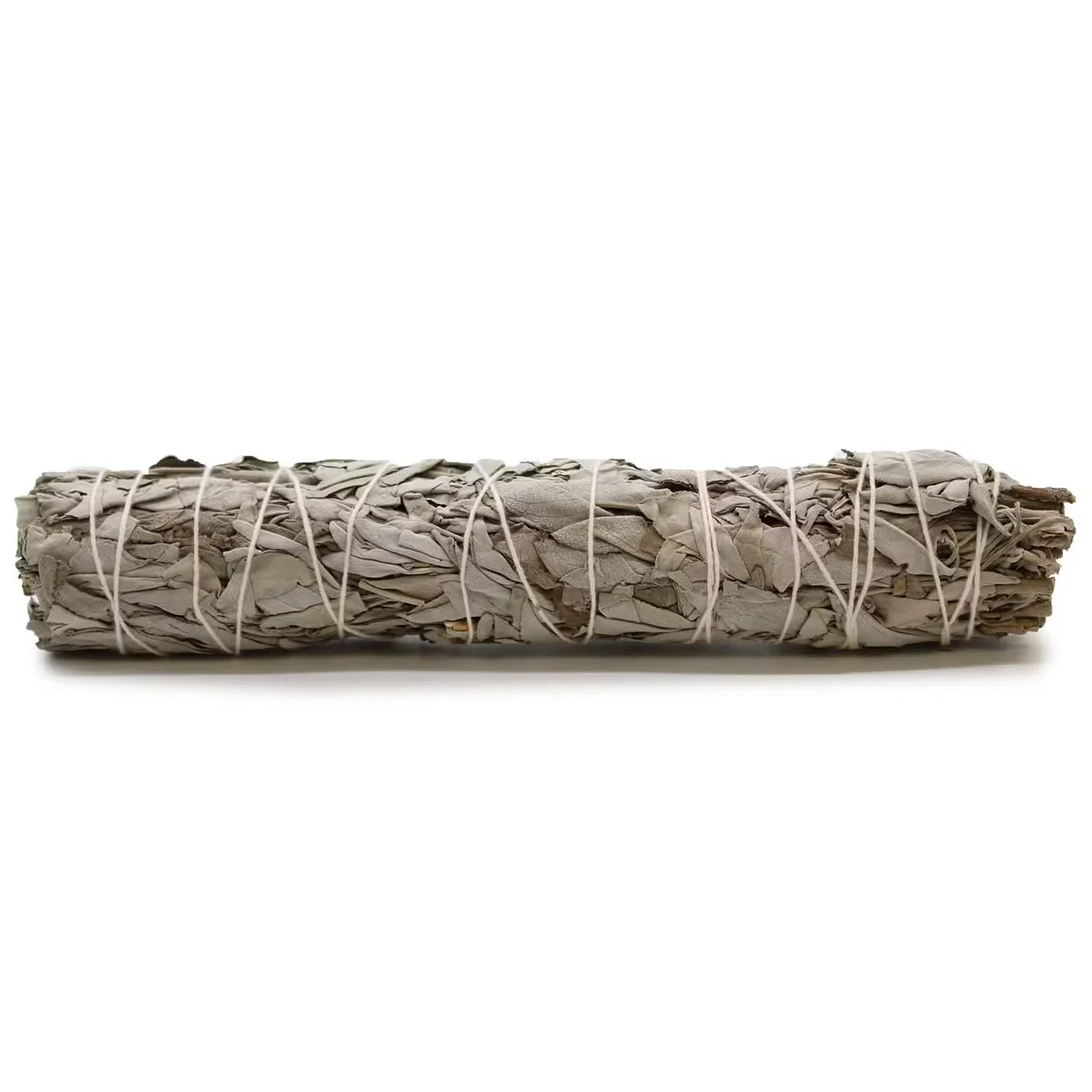 Natural smudge stick made of white sage, measuring 22.5 cm, shown on a plain background