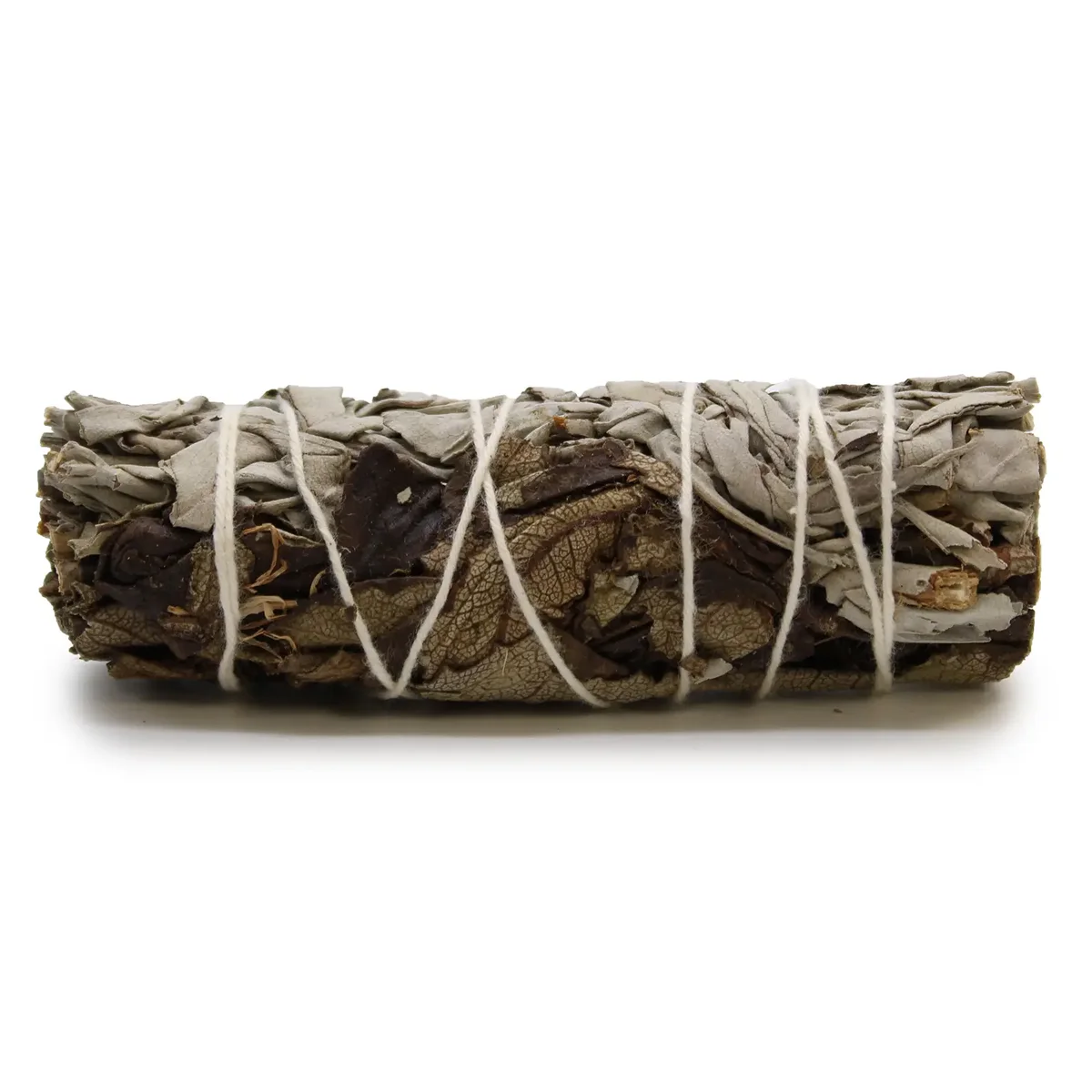 Black sage smudge stick bundled with white sage, measuring 10cm, used for cleansing and rituals