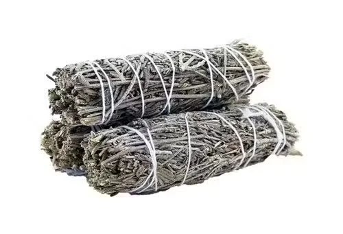 Smudging herbs bundle of lavender and sage tied into a 10cm smudge stick for cleansing and ritual use