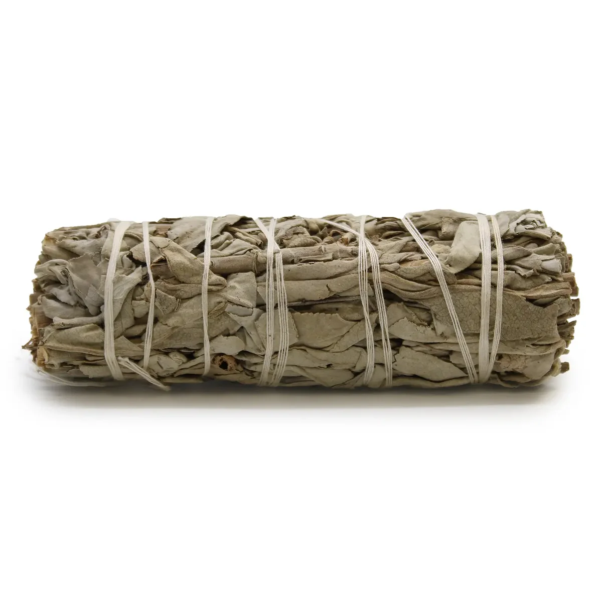 White sage smudge stick with white sage and sweetgrass, 10cm length, bundled for cleansing rituals