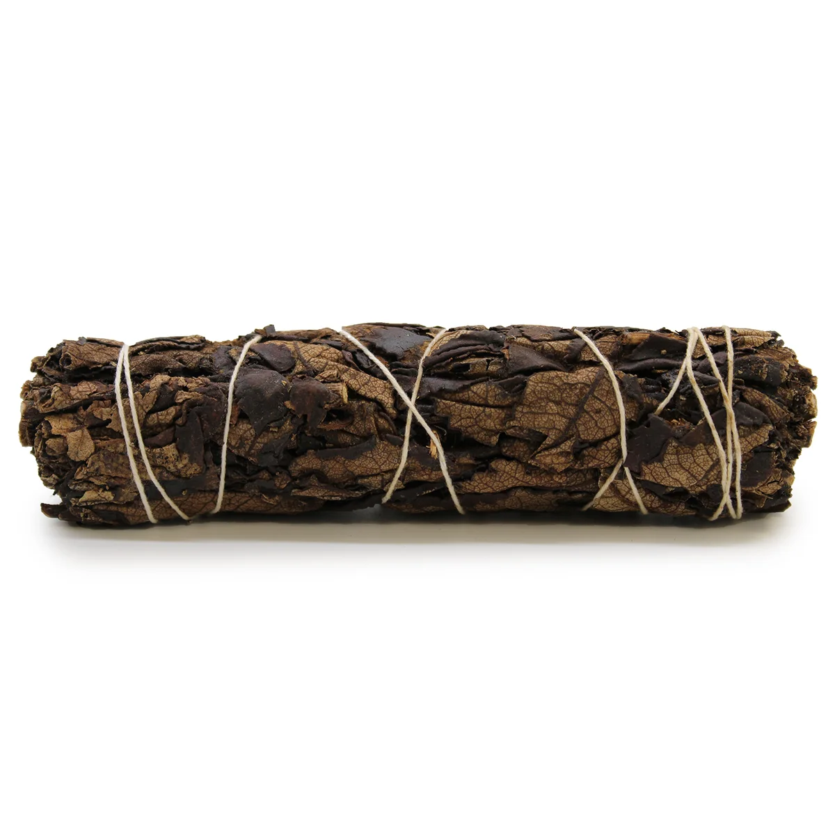 Black sage incense smudge stick measuring 15cm, bundled and tied for cleansing rituals and aromatherapy use
