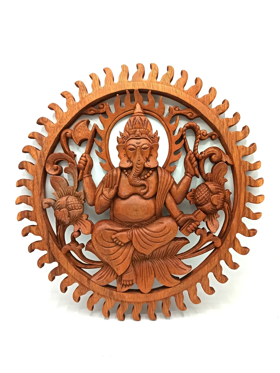 Decorative 40cm wall panel featuring a detailed Ganesh design in traditional style