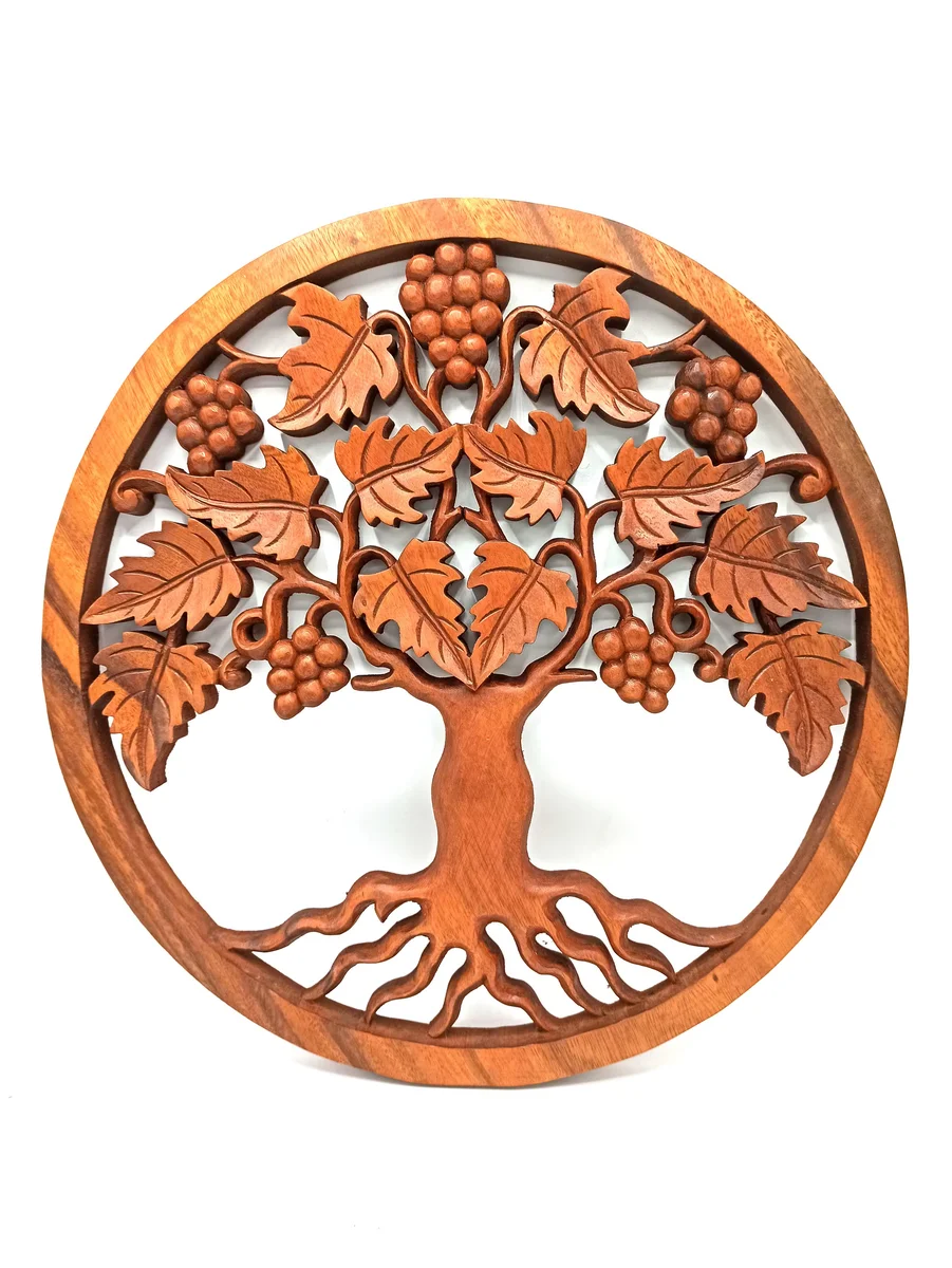 Tree of Life Grapes Panel 40cm featuring nature inspired wall decor with intricate grapevine design