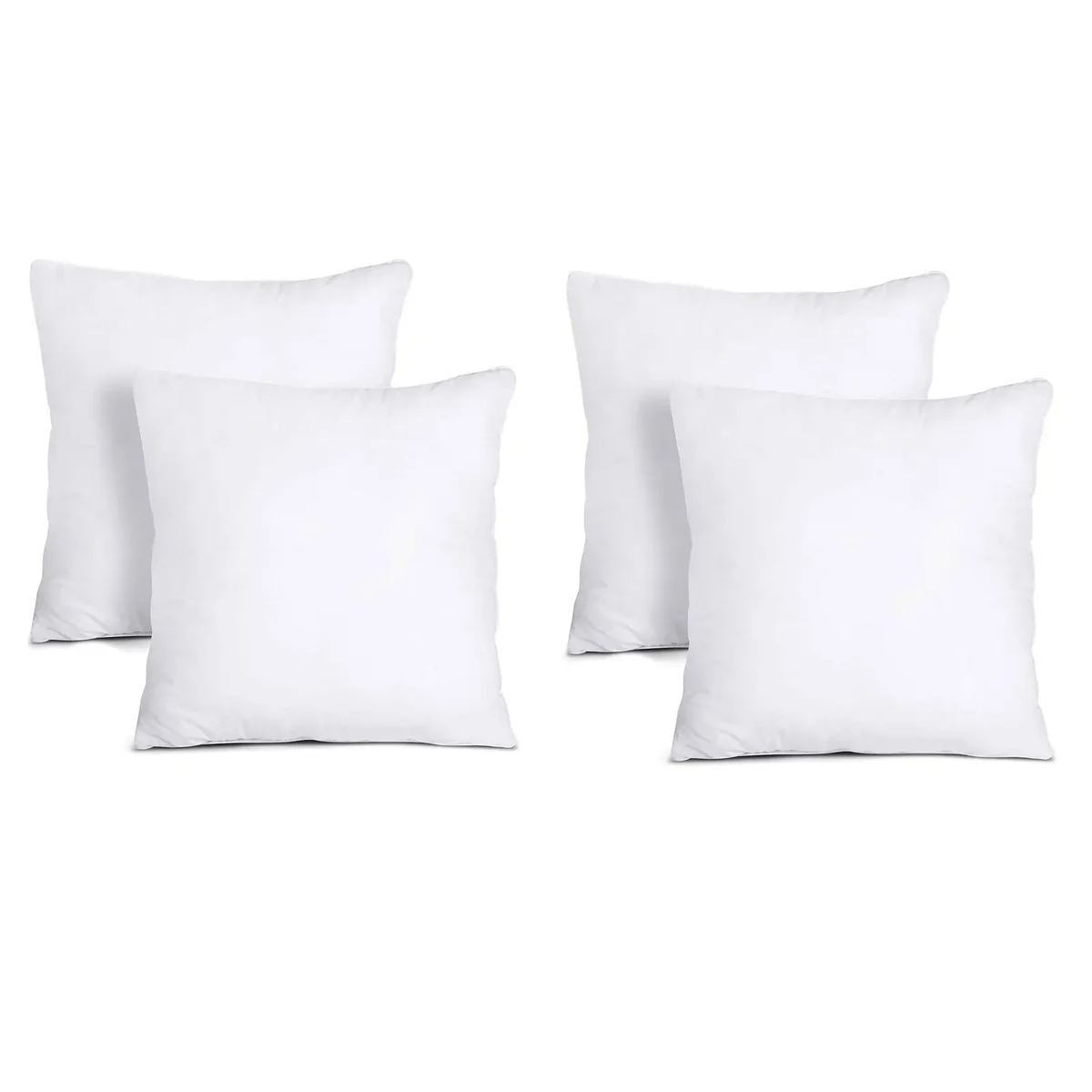 White 45x45 cm cushion inner pad filled with 400gm soft stuffing on a plain background