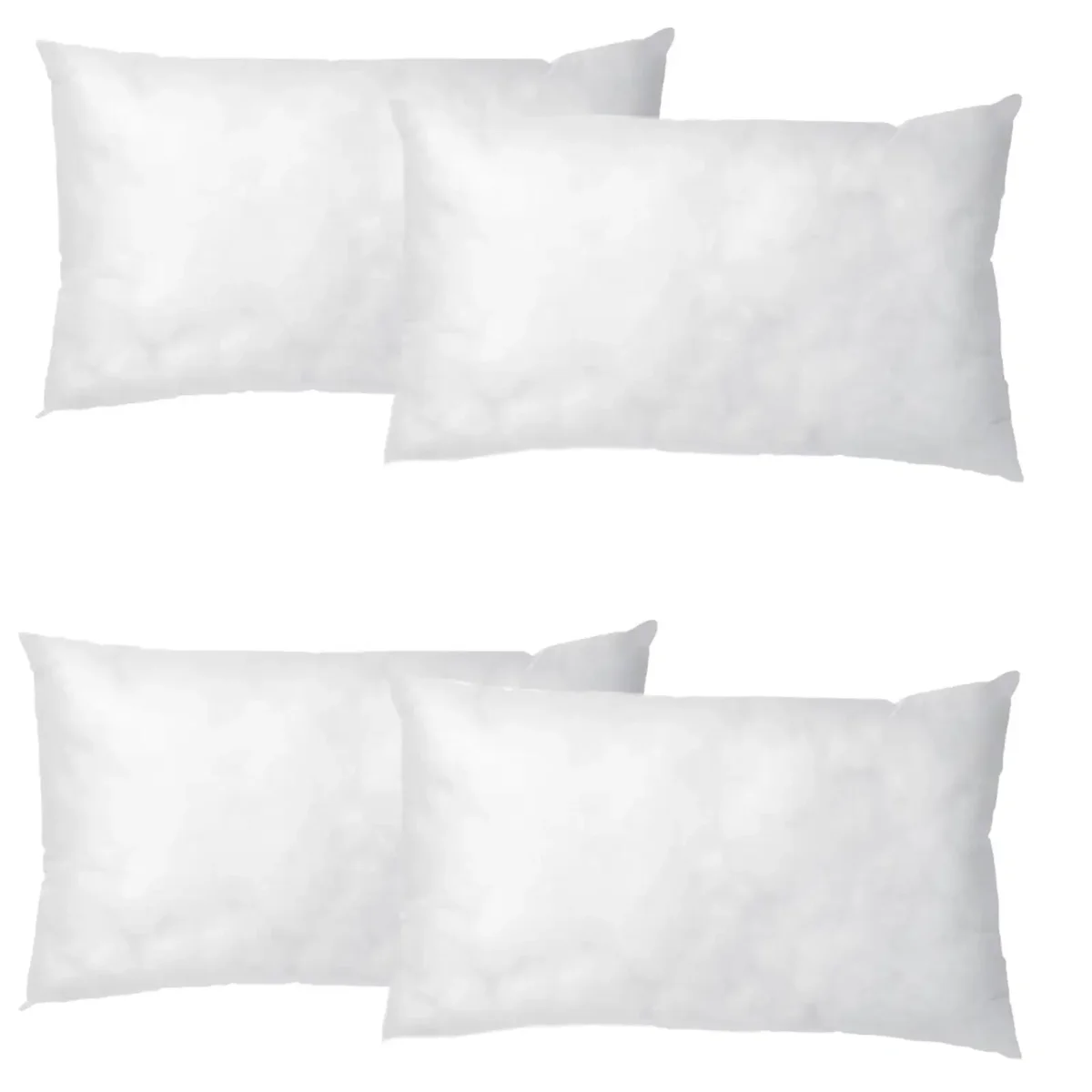 Plain white 30x50 cm cushion insert with 300gm filling, rectangular shape on a white background