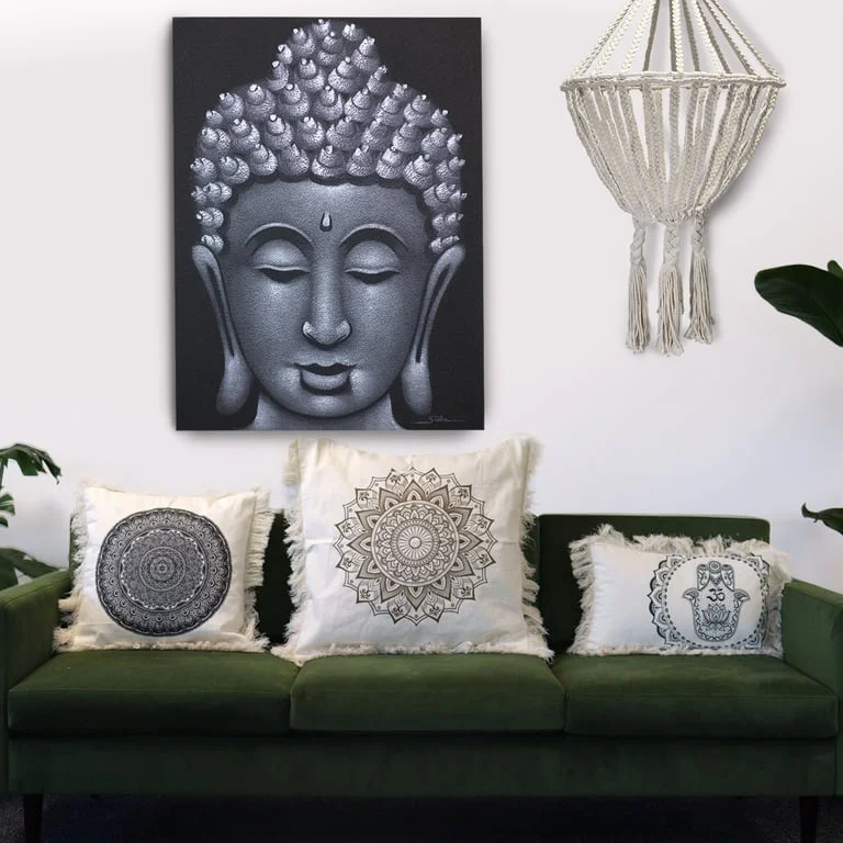Bronze lotus mandala decorative cushion cover, 45x45cm