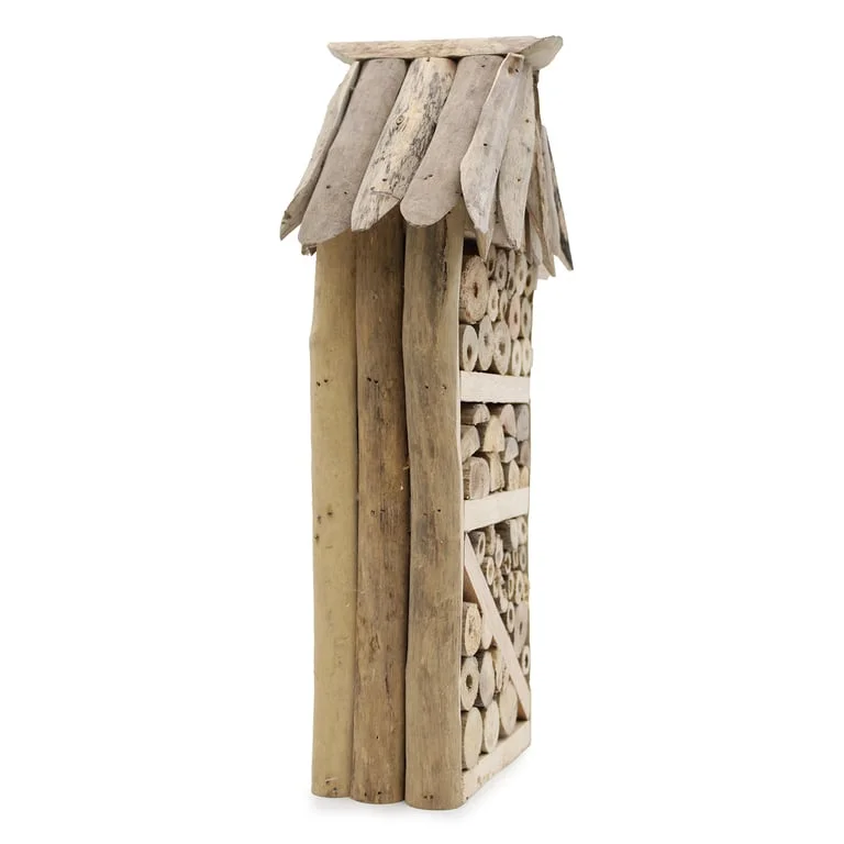 Decorative insect box featuring driftwood bee motif and vertical highrise arrangement