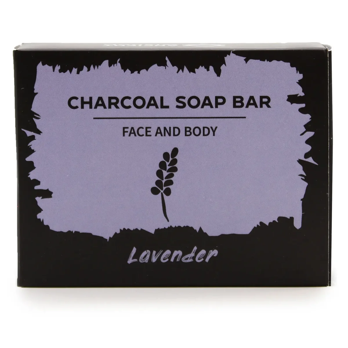 Lavender soap bar with charcoal texture, a stylish, high‑quality bath bar