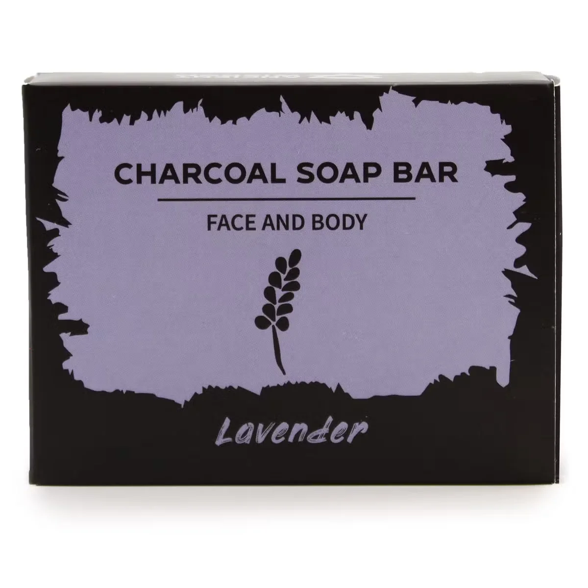 Charcoal brown soap bar with lavender scent, 85g, natural bath soap