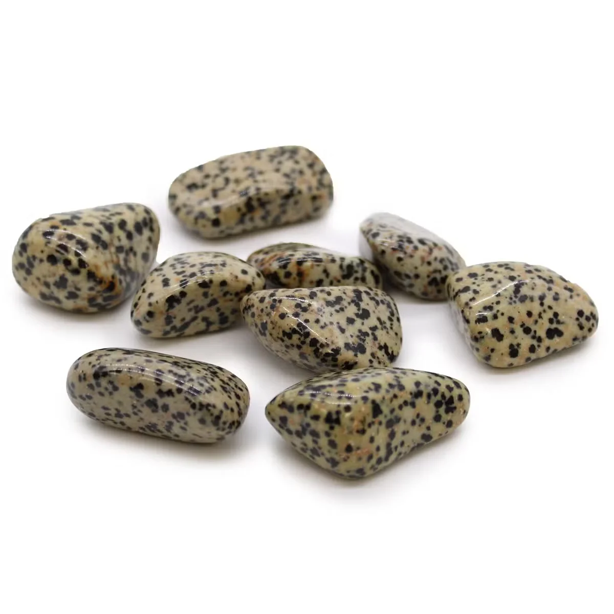 XL Dalmation garden tumble stones displayed together