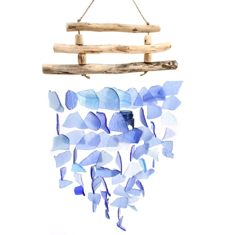Three Stick wall art in soothing shades of blue.