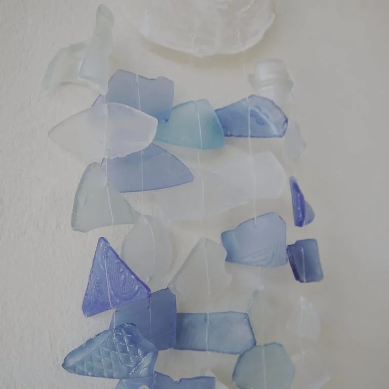 blue white decor piece Copis & Glass Drop drop-shaped blue and white glass