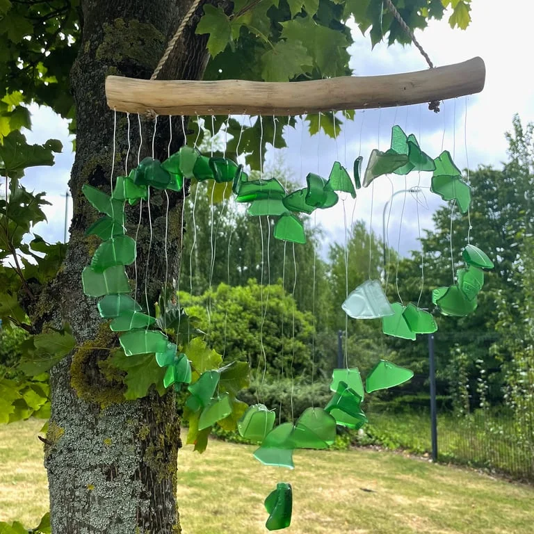 Green love themed wind chime