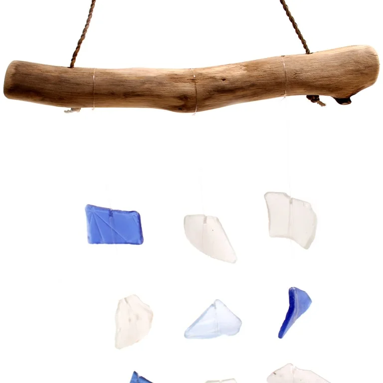 Blue and white three-drop hanging piece for home wall decoration.