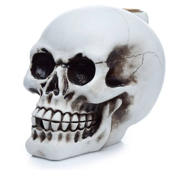 Skull backflow incense burner with detailed skull design for smoke to flow downwards, creating a calming effect
