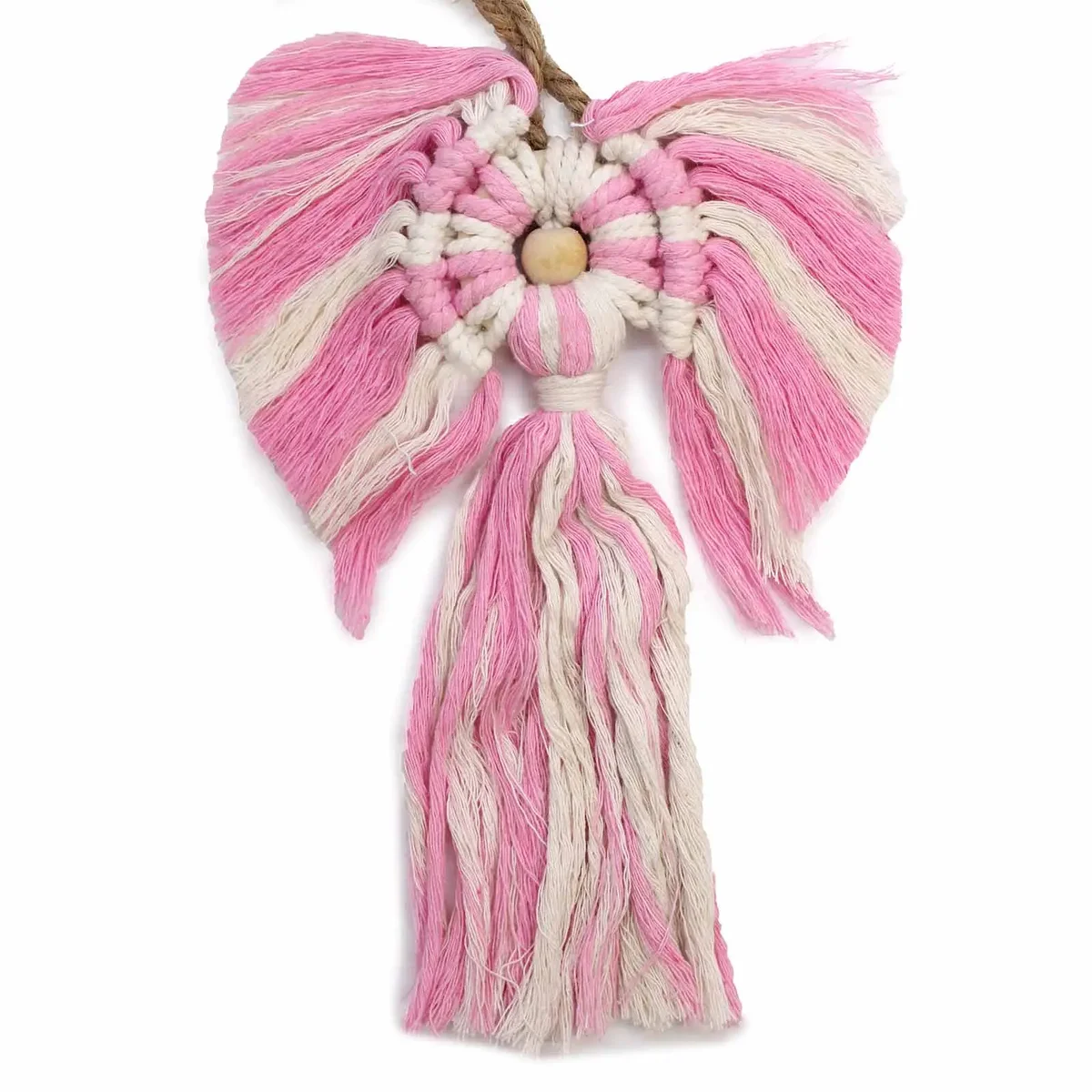 Macrame guardian angel (girl) decoration for home décor