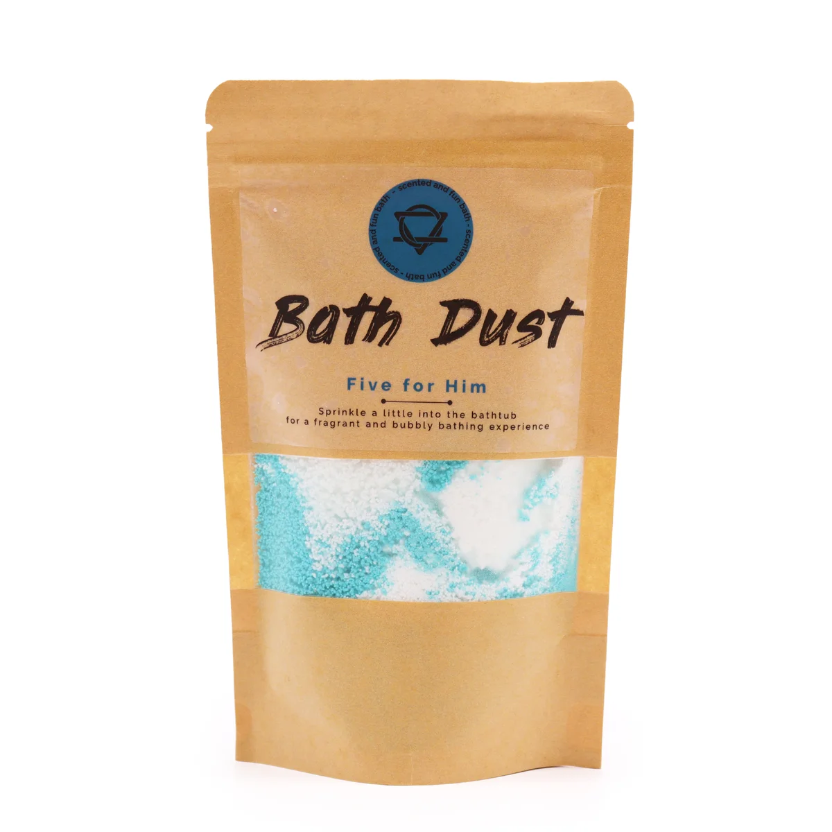 Five for Him Bath Dust 190g container with product label on a plain background, showing packaging details clearly