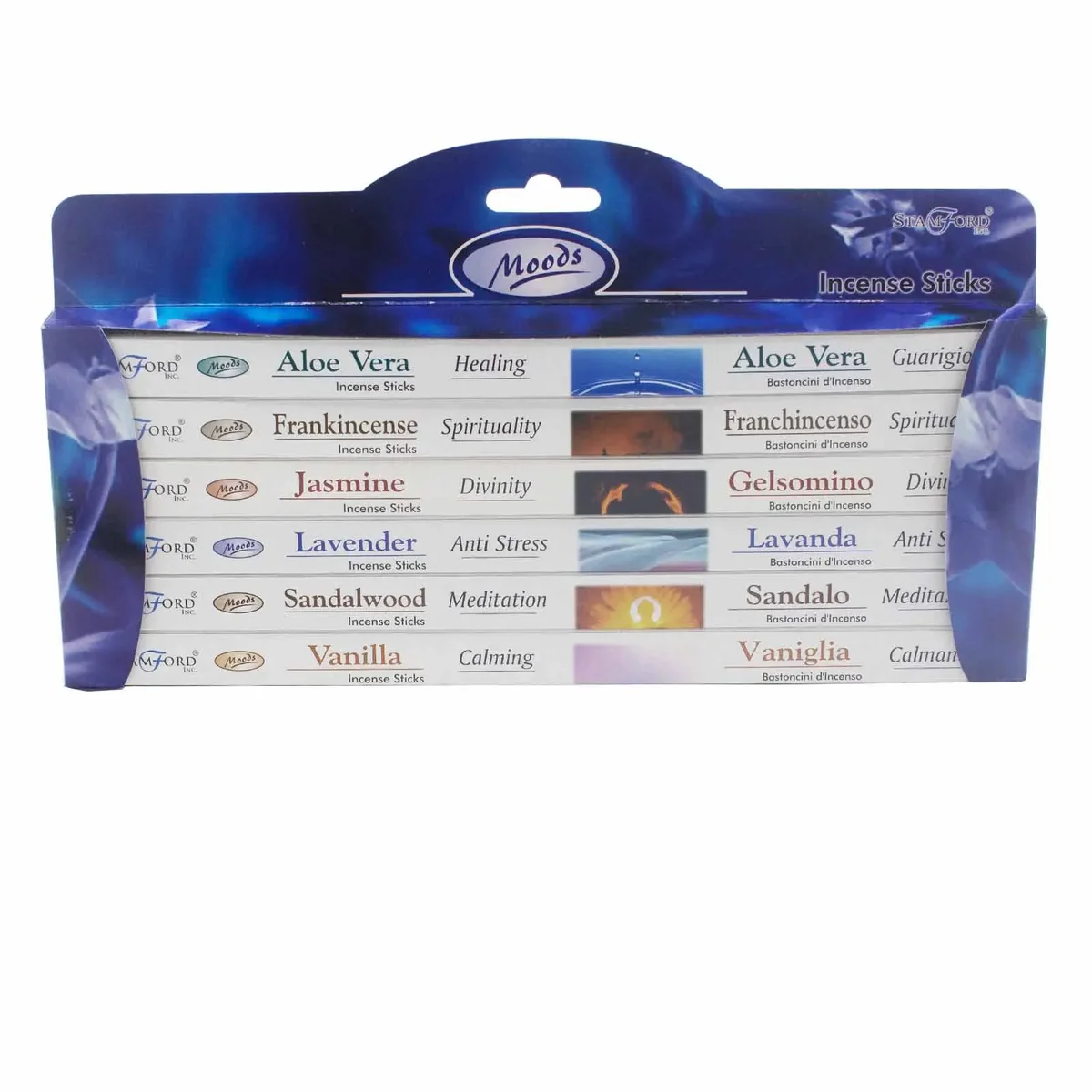 Stamford gift set with mood themed items arranged as a mood gift set display
