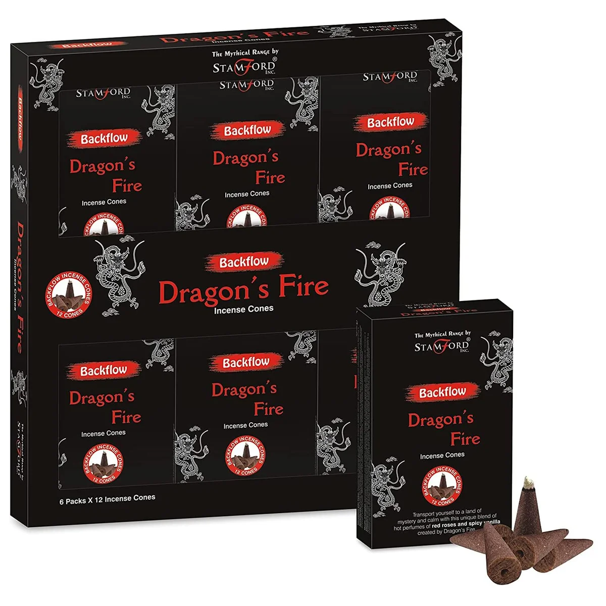 Dragon fire backflow cone from Mythical Backflow Cones series