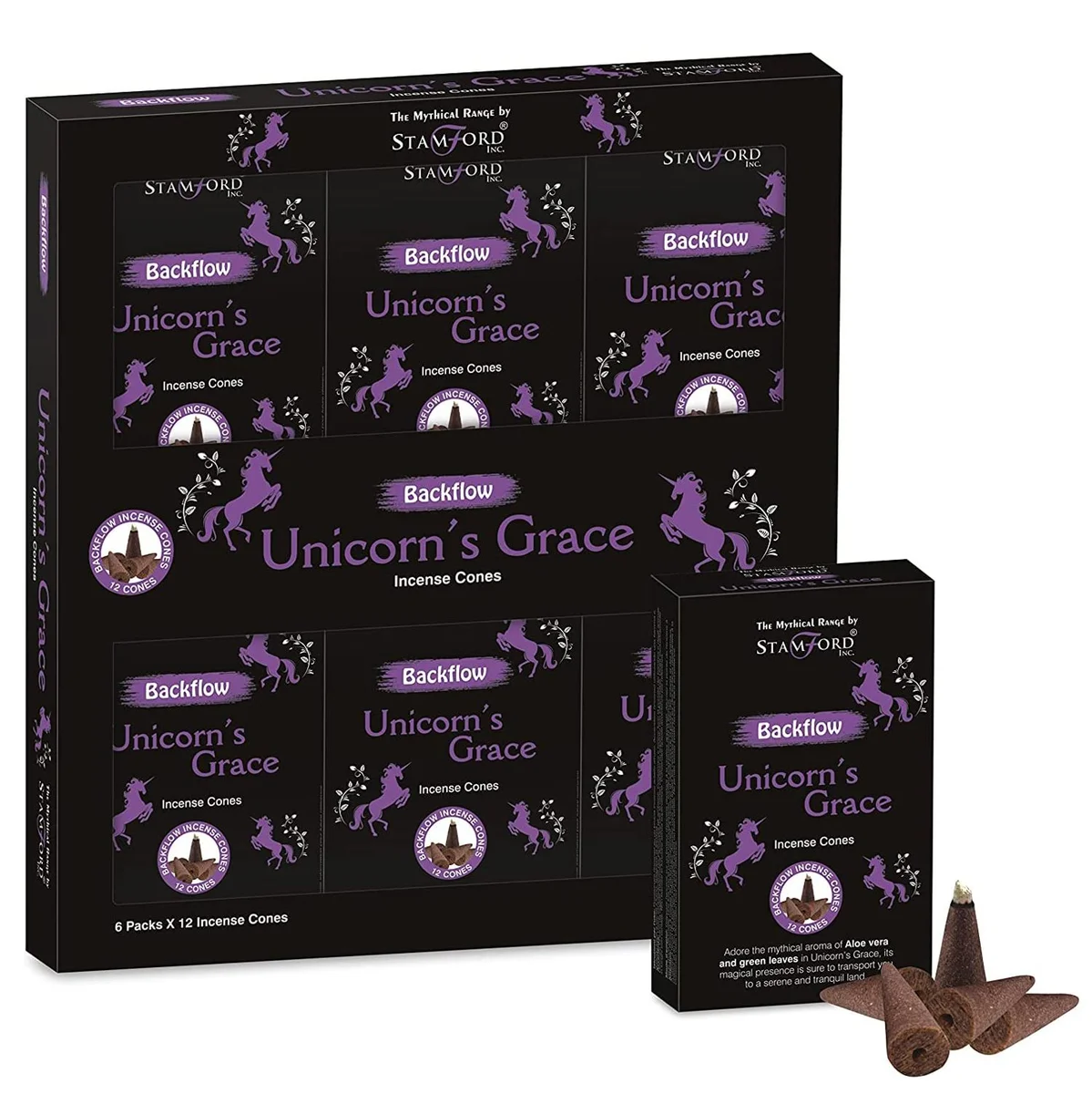 Unicorn backflow cone on display, a charming decorative piece that makes a great gift.