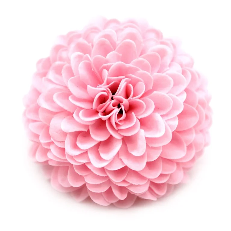 Light pink craft soap flower shaped like a small chrysanthemum