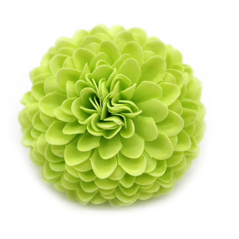 Small light green chrysanthemum craft soap flower.