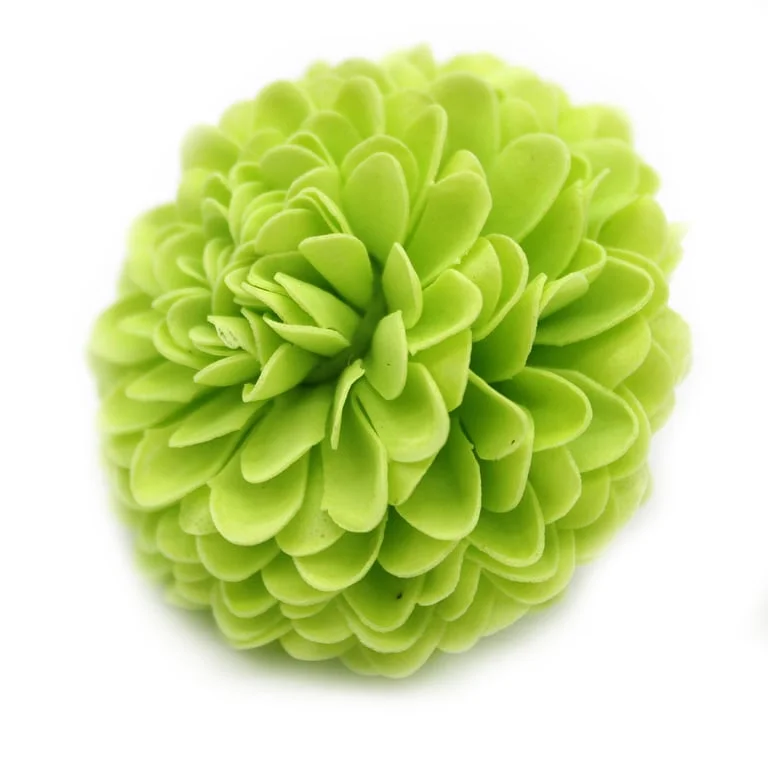 Light green craft soap shaped like a small chrysanthemum soap